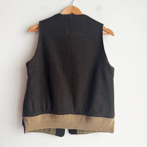 Kapital Army Green Wool Snap Closure Vest S - Picture 3 of 8